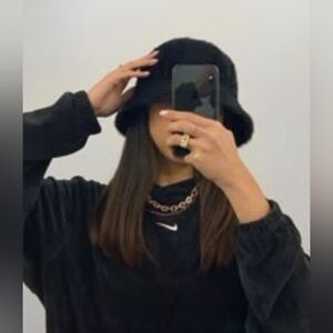 NWT & NWOT (2) Fleece Women's Bucket Hats Black & White Color